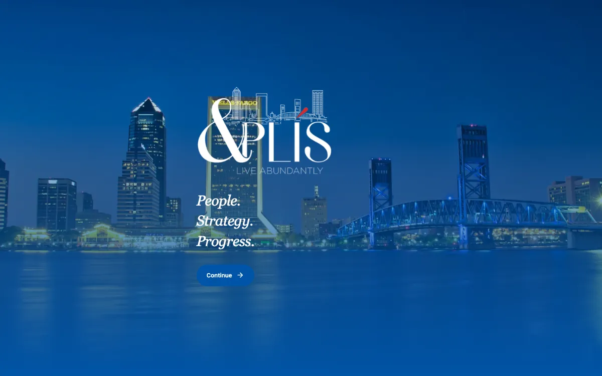 Onboarding screen of the &PLIS platform